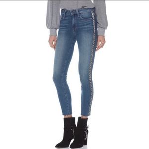 Paige Leopard Tux Stripe Skinny Jeans Size 27